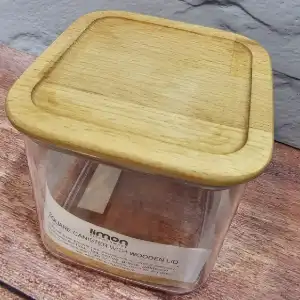 بانکه اکرولیک مربع درب چوب لیمون سایز 3