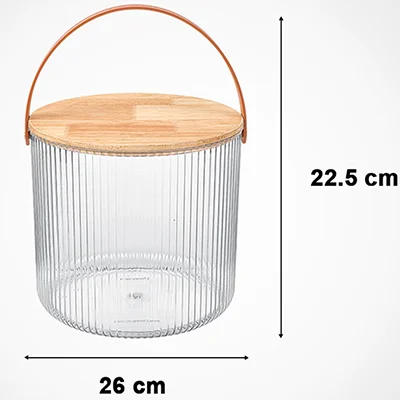 سطل شیاردار درب چوبی 9 لیتر لیمون