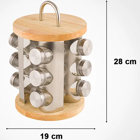 ادویه گردان 12 عددی استیل و چوب